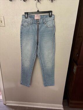 REVICE Light Blue High-Rise Zip-Front Jeans size 27